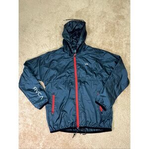 RVCA Men’s Hooded Windbreaker Jacket Size M Lightweight Full Zip